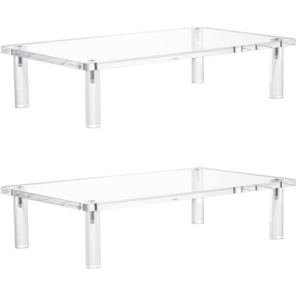 Pack of 2 Acrylic Monitor Stand - 10mm Thickness - 14.5''(L) x 9''(W) x 3.4''(H)